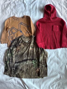 Boys Shirt Bundle 3T & S Long Sleeve Cat & Jack Mossy Oak Outdoor Casual Tops